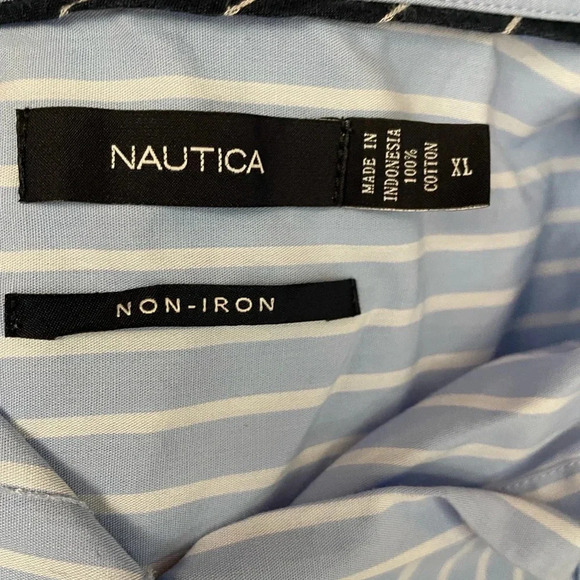 Nautica Blue Striped Button Down‎ Shirt - Picture 6 of 6